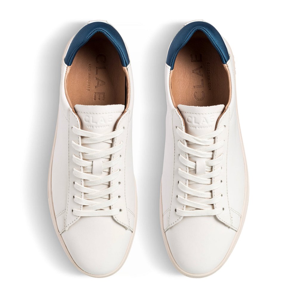 CLAE BRADLEY Shoes Mens USA843-I27 In Off White Leather Ocean